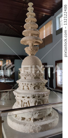 Ancient Carved Stone Stupa Preserved Indoors Taxila Pakistan September 11 2025 132122486