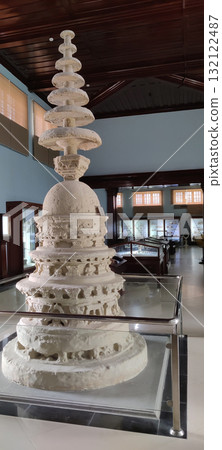Cultural Ancient Carved Stone Stupa Preserved Behind Glass in Museum Hall Taxila pakistan september 11 2025 Cultural Ancient Carved Stone Stupa Preserved Behind Glass in Museum Hall Taxila pakistan september 11 2025 132122487
