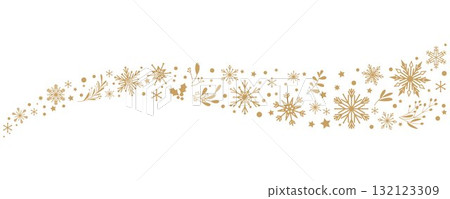 Glitter snowflake and ornament pattern, winter holidays and Christmas illustration 132123309