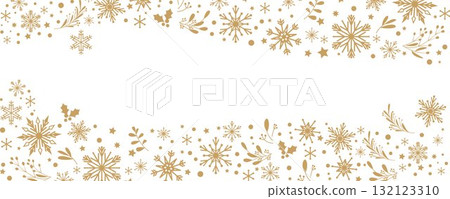 Glitter snowflake and ornament pattern, winter holidays and Christmas illustration 132123310