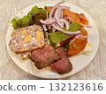 Delicious salad and roast beef 132123616