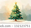 可愛的聖誕樹的插圖 132123751