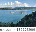 Kabira Bay in Okinawa, a World Heritage Site in Japan, with beautiful sea and boats 132123909