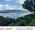 Kabira Bay in Okinawa, a World Heritage Site in Japan, with beautiful sea and boats 132123911