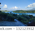 Kabira Bay in Okinawa, a World Heritage Site in Japan, with beautiful sea and boats 132123912