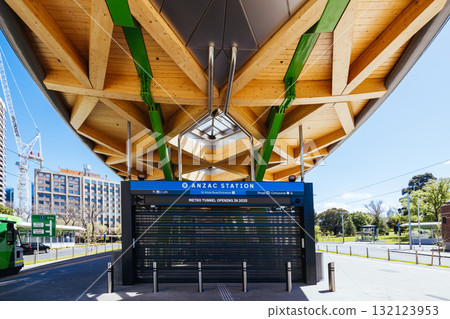 ANZAC Train Station Exterior in Melbourne Australia ANZAC Train Station Exterior in Melbourne Australia 132123953