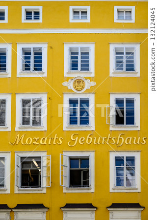 Birthplace of Wolfgang Amadeus Mozart museum (Mozarts Geburtshaus) owned by the Mozart Foundation in Salzburg, Austria 132124045