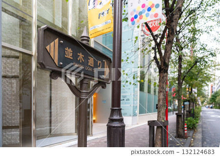 Ginza's tree-lined streets 132124683