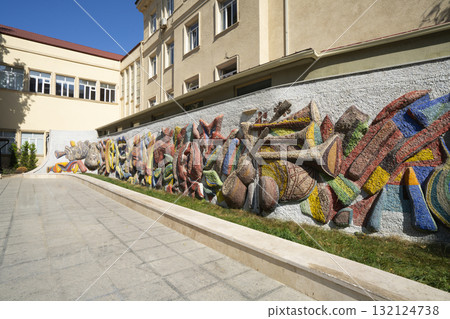 a bas relief at Nuru Pasa Park in Baku, Azerbaijan 132124738