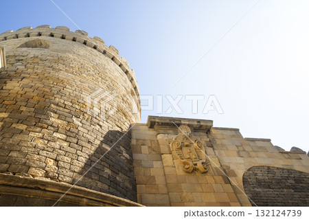 Old city walls in Baku, Azerbaijan 132124739