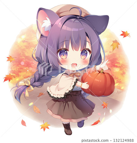 秋葉和南瓜女孩 132124988