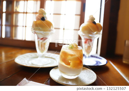 Kurashiki Bikan Historical Quarter, Okayama Prefecture, Peach Parfait Kurashiki Bikan Historical Quarter, Okayama Prefecture, Peach Parfait 132125507
