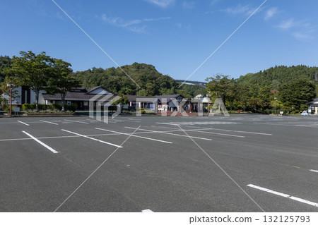 Parking lot at Esashi Fujiwara no Sato Historical Park, Oshu City, Iwate Prefecture 132125793