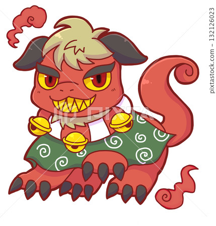 Lion dance and fireball Lion dance and fireball 132126023