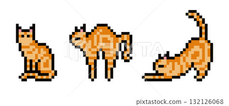 American Shorthair Cat Pixel Art American Shorthair Cat Pixel Art 132126068
