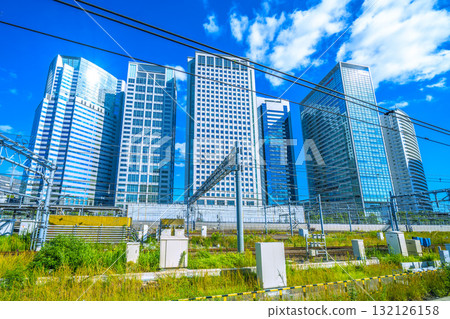 Tokyo cityscape in Japan View of office buildings in front of Shinagawa station 132126158
