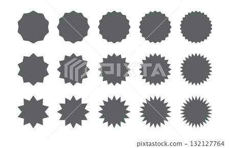 Jagged and zigzag illustration material set 132127764