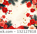 紅白梅花背景素材3 132127818