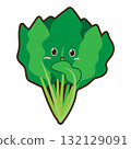 Illustration of a spinach character with a troubled expression 132129091