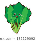 Illustration of a spinach character with a surprised expression 132129092