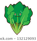 Illustration of a spinach character breaking out in a cold sweat 132129093