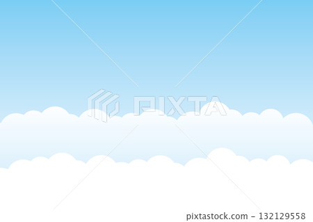 簡單的藍色天空和雲彩背景向量 簡單的藍色天空和雲彩背景向量 132129558