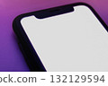 Minimal mobile phone template with colorful lighting 132129594