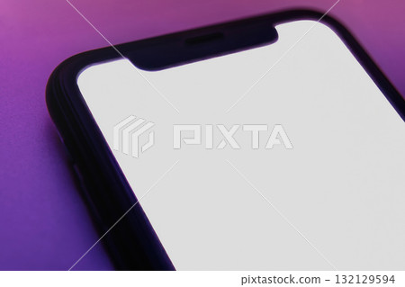 Minimal mobile phone template with colorful lighting 132129594