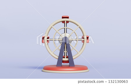 Amusement Park Ferris Wheel Miniature. 3D Rendering. Amusement Park Ferris Wheel Miniature. 3D Rendering. 132130063