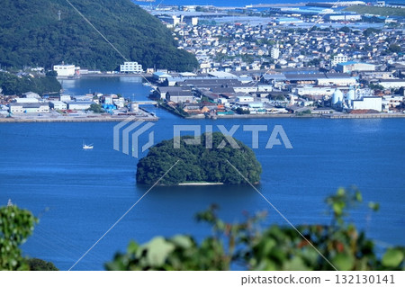Tamashima Island floating in Urado Bay (from Mount Washio, Kochi Prefecture) Tamashima Island floating in Urado Bay (from Mount Washio, Kochi Prefecture) 132130141