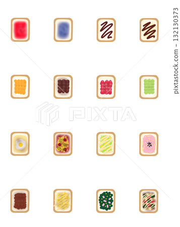 Illustration set of various toasts Illustration set of various toasts 132130373