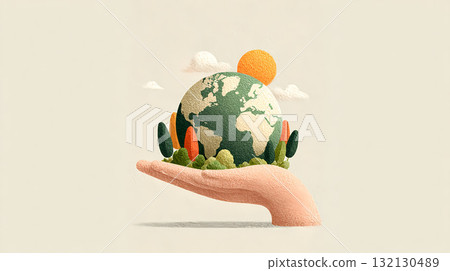 Earth tolerance day and earth day concept. hand holding earth Earth tolerance day and earth day concept. hand holding earth 132130489