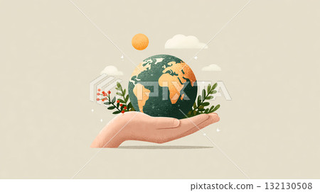 Earth tolerance day and earth day concept. hand holding earth 132130508
