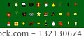 Festive pixel art set icons celebrating Christmas 132130674