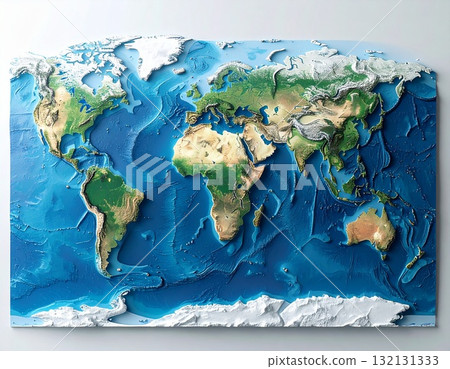 Three dimensional world map Three dimensional world map 132131333