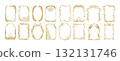Christmas frame, New Year holiday border decor set, winter celebration postcard invitation design.  132131746