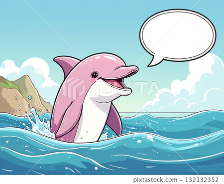 Dolphin illustration with speech bubble Dolphin illustration with speech bubble 132132352