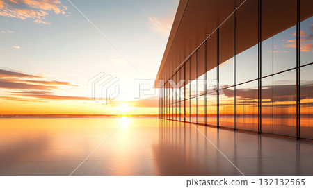 modern airport terminal with large glass windows at sunset modern airport terminal with large glass windows at sunset 132132565