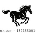 奔跑的馬剪影圖 132133001