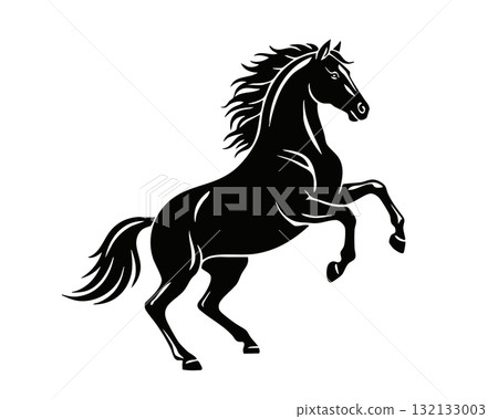 奔跑的馬剪影圖 奔跑的馬剪影圖 132133003