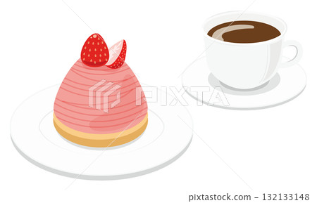 草莓蒙布朗與咖啡套裝 132133148