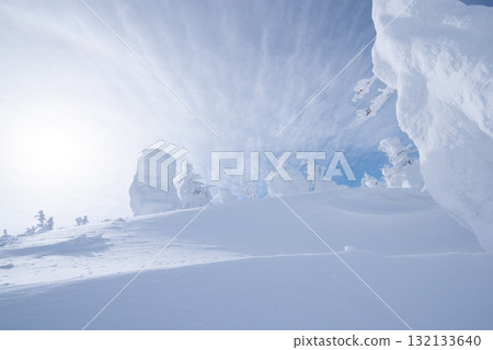山形縣藏王溫泉滑雪場：銀裝素裹的樹冰世界 132133640