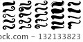 Vintage baseball tails and underline swoosh set for sports lettering 132133823