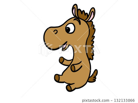 可愛的馬圖 132133866