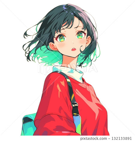 穿著紅色衣服的時尚人士的插圖，沒有材料，沒有背景 132133891