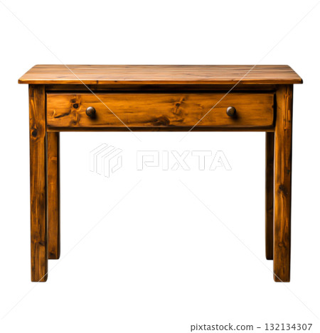 Rustic Wooden Table with One Drawer for Home and Office Decor, Simple Design, Versatile Use 132134307
