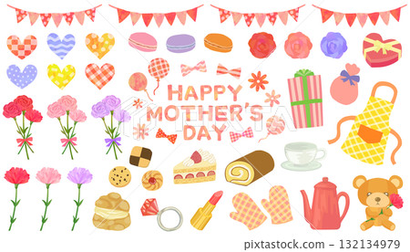 母親節插畫集向量素材 母親節插畫集向量素材 132134979