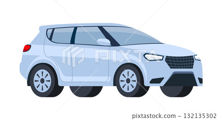 Modern Suv car, side view. Mode of transport, modern vehicle. Vector illustration. 132135302