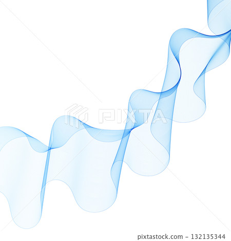 Elegant blue wave of an abstract transparent ribbon on a white background. Eps 10 Elegant blue wave of an abstract transparent ribbon on a white background. Eps 10 132135344