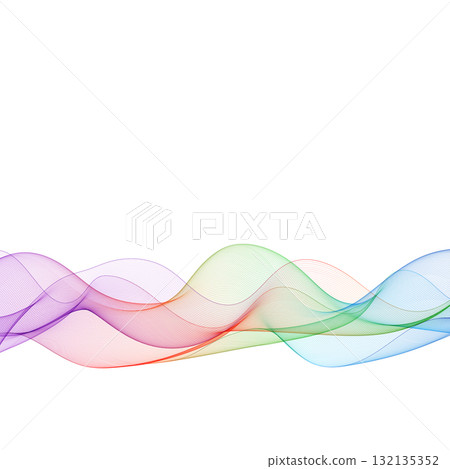 Horizontal abstract wave of rainbow colors on a white background. Eps 10 Horizontal abstract wave of rainbow colors on a white background. Eps 10 132135352